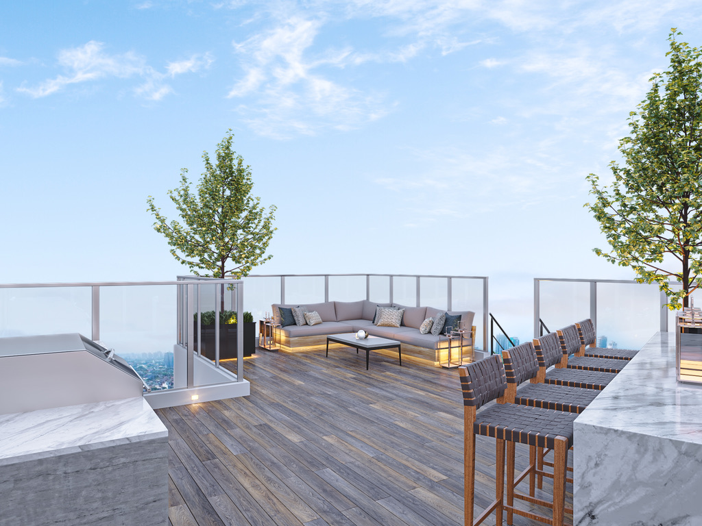 Panoramic Colombo city skyline views from rooftop terrace